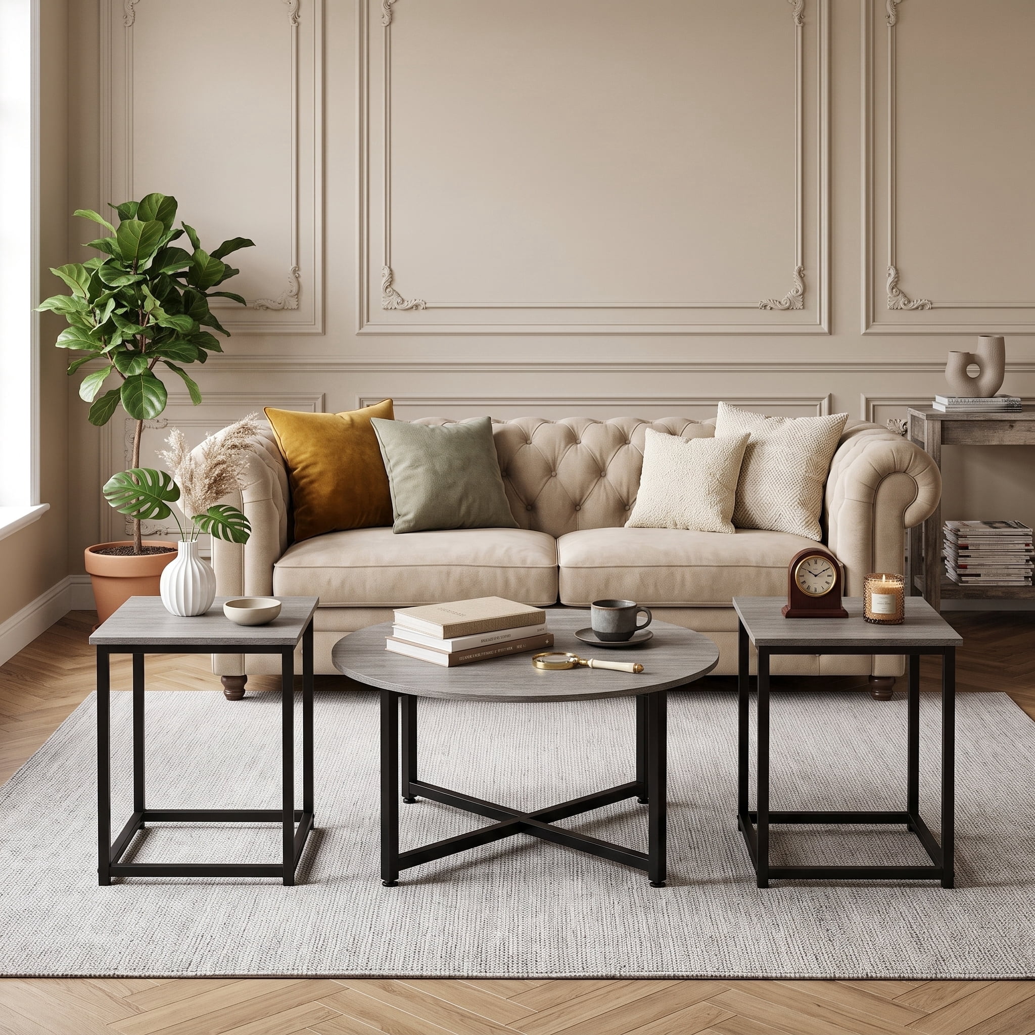 JOZ, Coffee Table Set, includes 1 Coffee Table and 2 End Tables