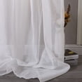 thumbnail image 3 of DriftAway Solid White Sheer Window Scarf Valance Long Luxury Sheer Fabric Topper Knife Edge Window Treatment Scarves Single for Wedding Party Girls Room Bed Canopy 52"x256" White, 3 of 6