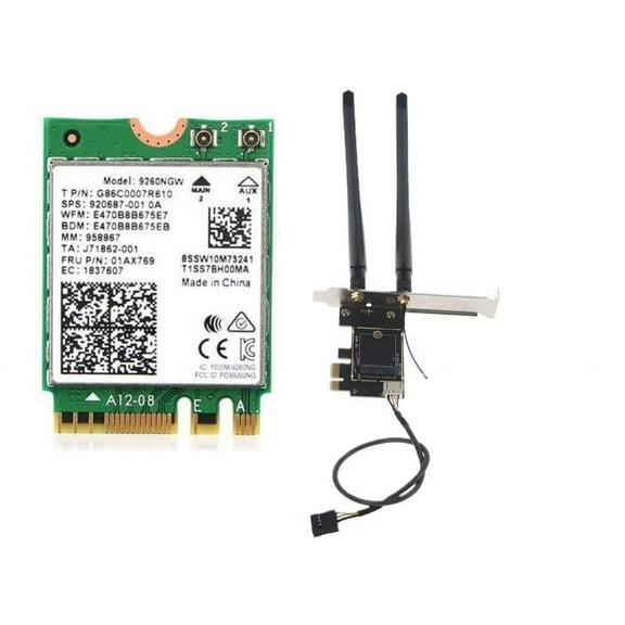 AC9260 Desktop Wi-Fi Kit | PCIe x4 | 1.73 Gbps | Bluetooth 5.1 Support | Wi-Fi 5 Wireless-AC No vPro 9260NGW