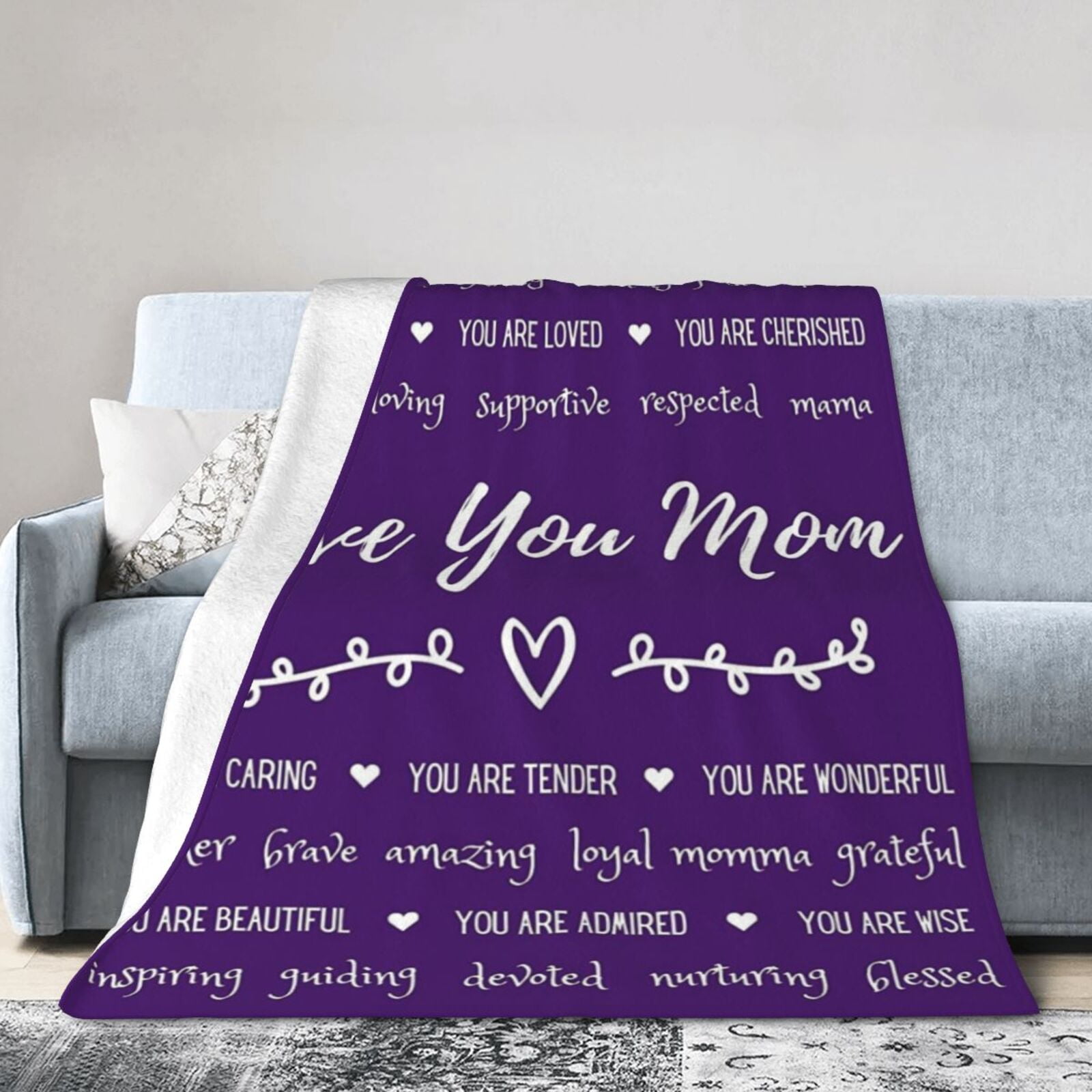 Newhomestyle Love You Mom Blanket, Mom Christmas or Birthday Gifts from