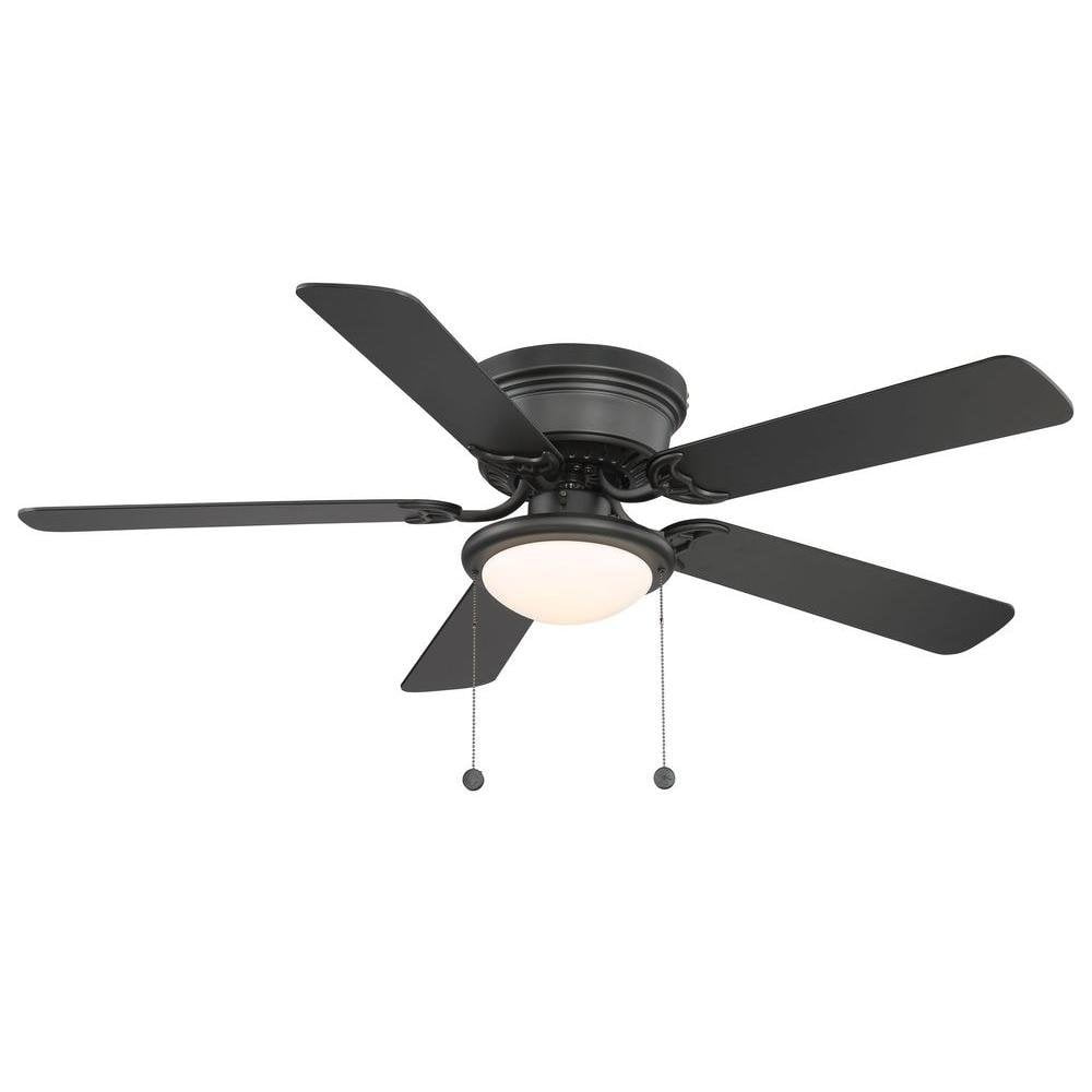 Hugger 52 In Black Ceiling Fan With Light By Hampton Bay Walmart Com