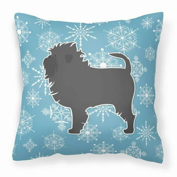 Caroline's Treasures BB3548PW1414 Winter Snowflake Affenpinscher Fabric Decorative Pillow , 14Hx14W, multicolor
