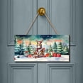 thumbnail image 2 of Merry Christmas Santa Reindeer Antlers Shetland Sheepdog Sleigh Xmas Winter Holiday Landscape Wood Sign Sheltie Dog Lover Gifts Hanging Wall Home Decor - 00023, 2 of 5