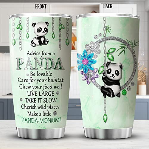 Athenstics Advice From A Panda Tumbler With Lid 20oz Jewelry Style Flower  Cute Animal Coffee Mug Novelty Panda Bear Gifts For Women Inspiration  Stainless Steel Insulated Cup For Girls 
