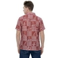 thumbnail image 2 of LA LEELA Men's Hawaiian Shirts Short Sleeve Button Down Shirt Men's Summer Shirts Linen Effect Casual Beach Holiday Hawaii Island Shirts for Men L Landscape, Red, 2 of 6
