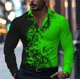 thumbnail image 1 of Camisa estampada con empalme degradado para hombre, camisa informal de negocios, camisa de solapa de manga larga, camisa de fiesta social de moda, 9 colores, 1 of 6