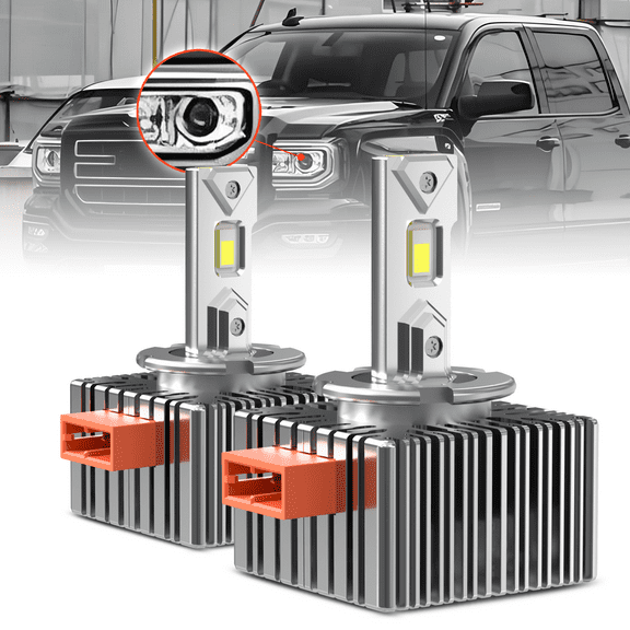 For GMC Sierra 1500 2016-2018 Limited 2019 D5S LED Headlight Bulbs Kit High-Low Beam 6000K White