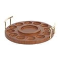 thumbnail image 2 of Abbracc Round Tabletop Wood Rack Tea Cup Holder Serving Tray Diameter 26cm for Home and, 2 of 9