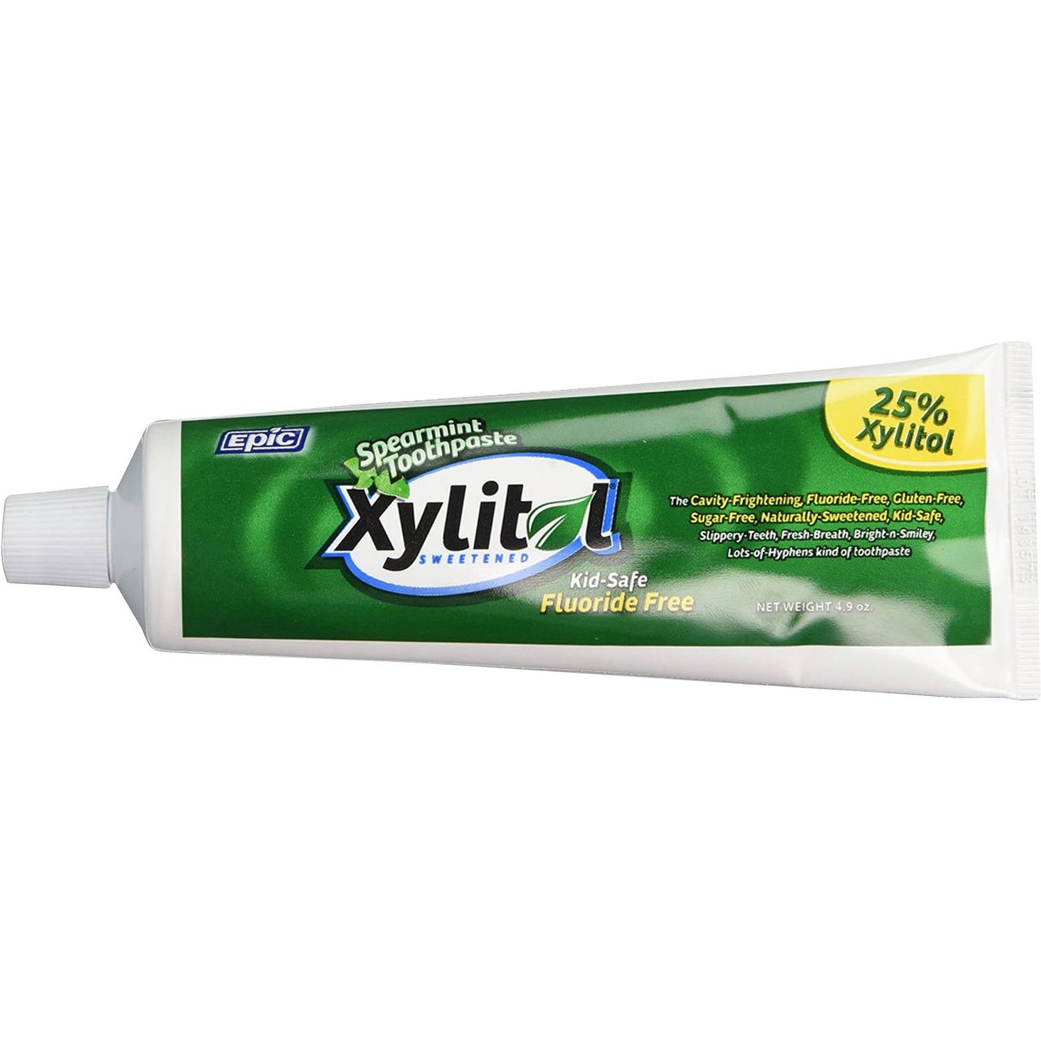 Epic Xylitol Sweetened Fluoride Free Spearmint Toothpaste, 4.9 oz
