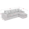 thumbnail image 2 of Dreamzie 107" Sectional Sofa,L-shaped Sectional Sofa Comfy Cloud Couch with Pillows, 4 Seater Modular Sectional Sofa, Warm White, 2 of 7