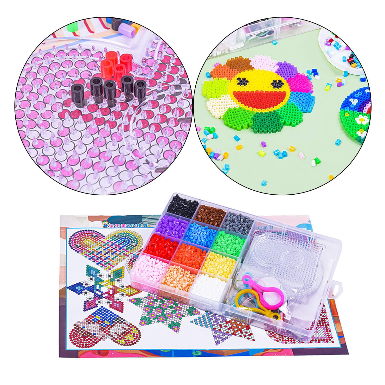 FVDPWYE Hama Beads with Box DIY Art Craft Christmas Gift 5mm with Pegboards Ironing Paper Fuse Beads Kit