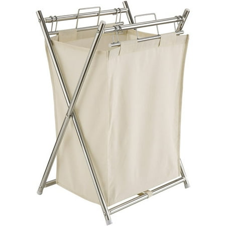 Neu Home Folding Hamper with Canvas Pull-out Bag, Off-White