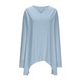 thumbnail image 4 of Fall/Spring Outfits Sweaters Sweatshirt for Women Ladies' Fashion Flared Cuffed Casual Solid Long Sleeve V-Neck Blouse/Shirt Tops, 4 of 6