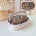 thumbnail image 1 of Kawaii Sanrio Hello Kitty Kuromi Double-Layer Bento Box Anime Portable Separated Sealed Fresh Student Portable Lunch Box Gift, 1 of 7