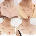 thumbnail image 3 of CUITING 3PCS Boho Good Luck Evil Eye Pearl Gold Plated Necklace Women Delicate Jewelry Party Gift-#2, 3 of 9