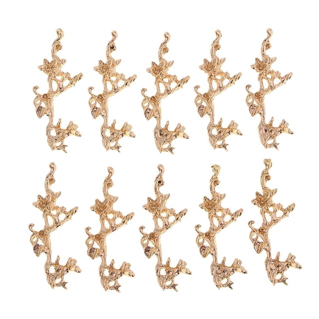 10 Unids Filigrana De De Oro Beads Flatback Embellecimiento Para Broches, Boda Ramo Nupcial, Marcos Nupciales Boda Fabricación De Joyas