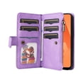 thumbnail image 2 of Multifunctional Case for Samsung A32 4G,[RFID Blocking] 9 Credit Cards Holder with Wrist Strap, Premium PU Leather Zipper Wallet Purse Magnetic Flip Phone Cover for Samsung Galaxy A32 4G, Purple, 2 of 12