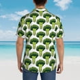 thumbnail image 6 of Fotbe Cute Broccoli Hawaiian Shirt for Men Unisex Summer Beach Casual Short Sleeve Cotton Linen Button Down Shirts-Medium, 6 of 9