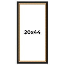 20x44 Frame Gold Real Wood Picture Frame Width 2.25 Inches | Interior Frame Depth 0.5 Inches |