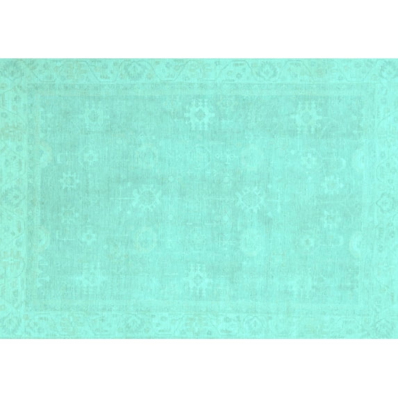 Ahgly Company Indoor Rectangle Abstract Light Blue Modern Area Rugs, 4' x 6'
