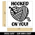 thumbnail image 2 of Crochet Hooked on You Heart Yarn Love Valentine's Day Self-Inking Rubber Stamp Ink Stamper - Pink Ink - Small 1 Inch, 2 of 7