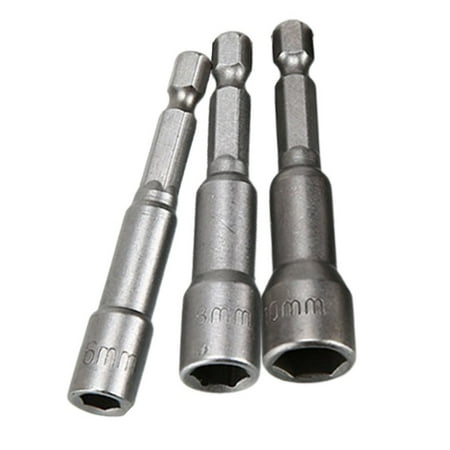 

3pcs 6/8/10mm Magnetic Nut Screwdriver Socket bit Hex Shank Driver Adapter