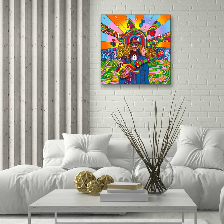 Epic Art 'Hippie Musician' by Howie Green, Acrylic Glass Wall Art