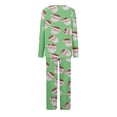 thumbnail image 4 of Censtreet V-neck Long Sleeved Pajamas Set for Women,Printed Casual Sleepwear,2 Piece Christmas Snug-Fit Loungewear, 4 of 5