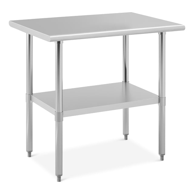 Stainless Steel Prep Table 36 x 24 Inch, Heavy Duty Kitchen Table with Adjustable Undershelf, Stainless Steel Food Worktable for Restaurants, Hotels, Workshops, and Outdoor Use