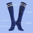 thumbnail image 4 of Buquapse 2 Pairs Kids Soccer Shin Guards Set, Shin Pads and Long Soccer Socks for Boys & Girls Ages 3-10, Breathable & Lightweight Protective Soccer Gear(Black + Blue), 4 of 6