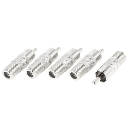 F-type Male Adapter Unique Bargains 5 Pieces F-type Female Jack to RCA Male Plug M/F Adapter Coaxial Coax Connectors ()