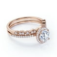 thumbnail image 3 of JeenMata 1.75 Carat Round cut Moissanite Wedding Ring set in 18k Rose Gold Over Silver, 3 of 7