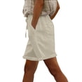 thumbnail image 2 of JJHGVB Womens Linen Shorts Long Shorts for Women High Waisted Wide Leg Flowy Shorts Comfy Resort Wear Wide Leg Shorts for Women Womens Long Shorts Women Linen Shorts 2026 Vacation Outfit Beige 1 XL, 2 of 7