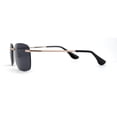 thumbnail image 3 of Womens Rimless Narrow Rectangle 90s Retro Sunglasses Gold Black, 3 of 4