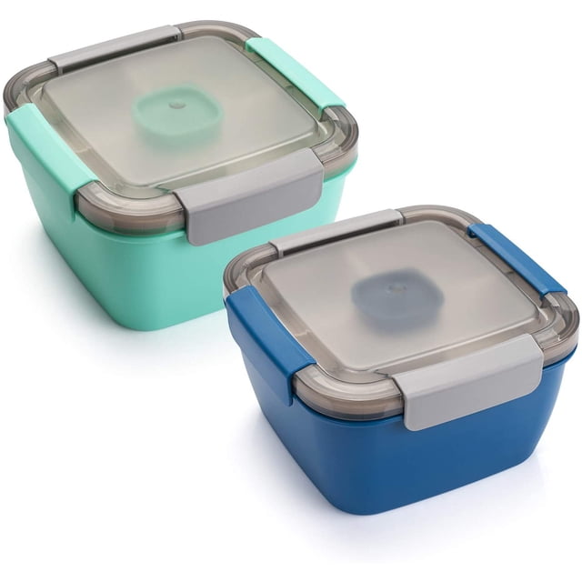 Contenedores de ensalada para llevar, ensaladeras con 3 compartimentos, tupperware para ensaladas, hombres, mujeres