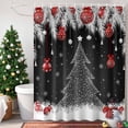 thumbnail image 4 of Christmas Tree Sequoia Leaf Shower Curtain for Bathroom, Winter Snowflake Ball Black Back Waterproof Shower Curtains Washable Quick Dry with Hooks Bathtub Curtains 72x72IN, 4 of 9