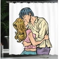 thumbnail image 4 of Ambesonne Kissing Shower Curtain, Young Amorous Couple Motif, 69"Wx70"L, Multicolor, 4 of 5
