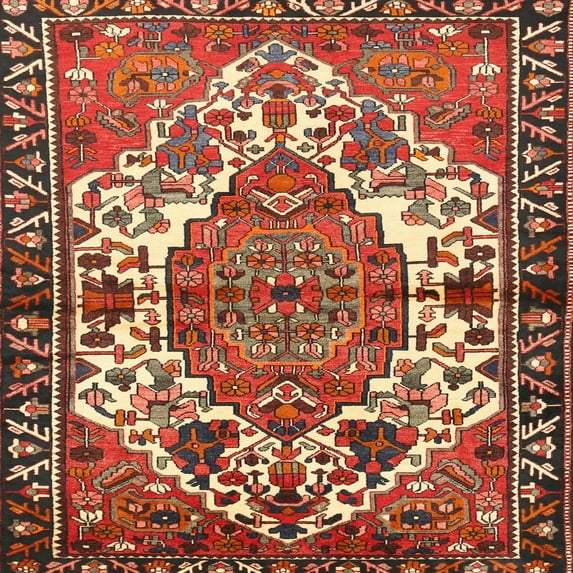 Ahgly Company Indoor Square Traditional Red Persian Area Rugs, 3' Square