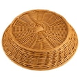 thumbnail image 5 of ZEONHAK 4 Pack 12 Inch Round Wicker Bread Basket, Brown Imitation Rattan Woven Basket, Round Wicker Serving Basket for Vegetables, Fruits, Snacks, 5 of 6