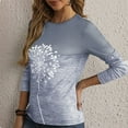 thumbnail image 4 of Women's Fall Long Sleeve Tunic Tops Crewneck Color Block Patchwork Shirts Print Casual Soft Comfy Blouses, 4 of 7