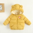 thumbnail image 4 of Godderr Newborn Toddler Boys Girls Hooded Cotton Jacke Baby Winter Padded Coats Solid Color Thickening Snowsuit Zipper Warm Outwear for 9 Months-4 Years Short Cotton Coats, 4 of 6