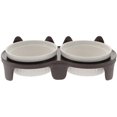 thumbnail image 3 of Here's a polished and professional product description for your ceramic cat food bowls:\n\n \n\n**Elevated Ceramic Cat Food Bowl – Double Bowls with, 3 of 5