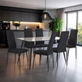 thumbnail image 2 of Juego Comedor 6 Sillas Mesa De Vidrio Templado Luna Moderno negro 7, 2 of 9