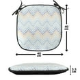 thumbnail image 4 of Wave Chair Seating Cushion, Nautical Hand Drawn Abstract Chevron Pattern Simple Stream Motif Depiction, Soft Seat Pads for Office with Anti-slip Backing, 16"x16", Sea Blue Multicolor, by Ambesonne, 4 of 7