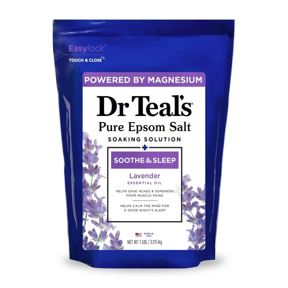 Dr Teal's Epsom Salt Magnesium Soak, Soothe & Sleep with Lavender, 7 lbs