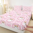 thumbnail image 3 of Manfei Halloween Cartoon Ghost Fitted Sheet Full,Ribbon Bow Knot Bed Set,3-Piece,1 Fitted Sheet and 2 Pillowcases, 3 of 6