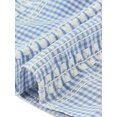 thumbnail image 5 of INSPIRE CHIC Gingham Tops for Women's Peasant Plaid Smocked Ruffle Puff Sleeve Blouses S Light Blue, 5 of 6