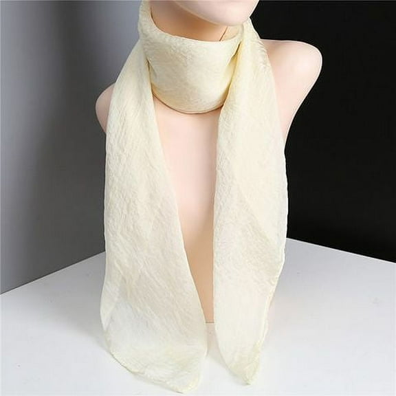 Nvzi -b Elegant Personalized Scarf, Solid Color Scarf Thin Chiffon Scarf Versatile Square Decorative Scarf (Off White)