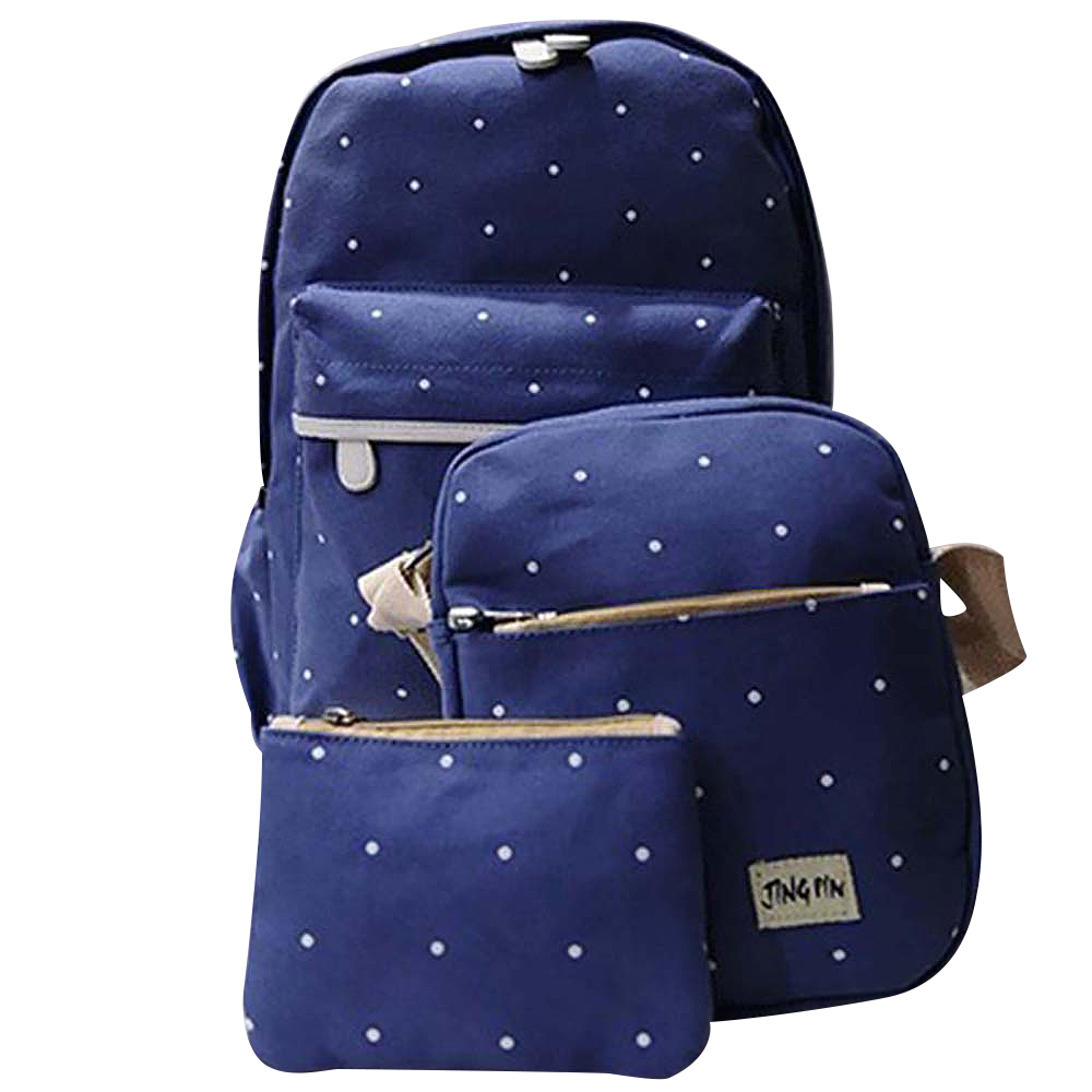 Clearance School Backpacks! 3Pcs/Sets Fashion Canvas Backpacks for Women, Travel Satchel Rucksack Backpacks for Middle School, Student Durable School Backpack for Teens, WRLo104BU - image 4 of 4