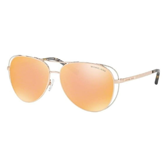 Michael Kors MK1024 LAI Aviator 11757J 58M Rose Gold/Silver-Tone/Liquid Rose Gold Sunglasses For Women